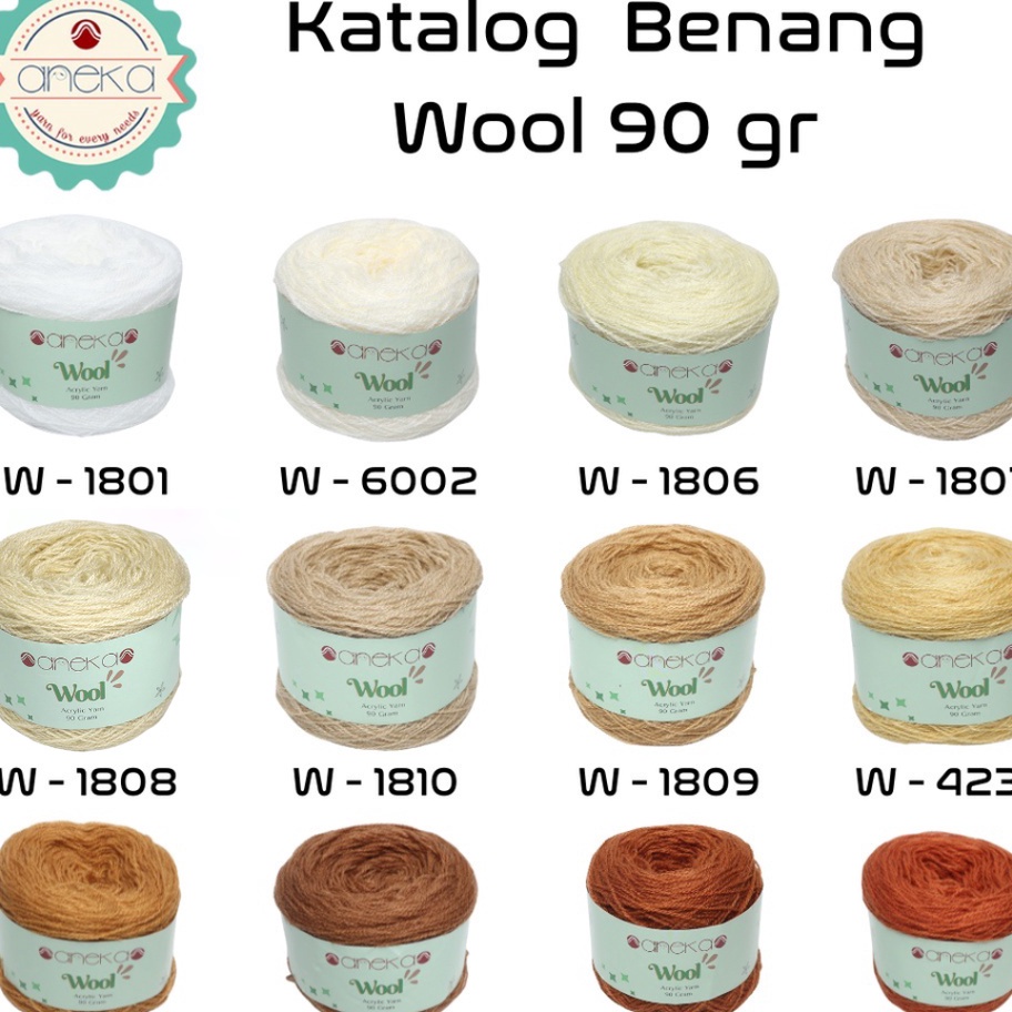 Grosir KATALOG - Benang  Rajut Wool / Wol / Siet Yarn Vonel 90 gram  - PART 1