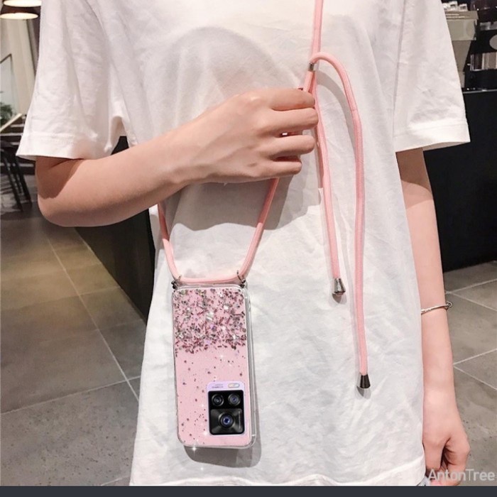CASE TALI NAGITA IPHONE X/XR/XS MAX LANYARD GLITER GANTUNG