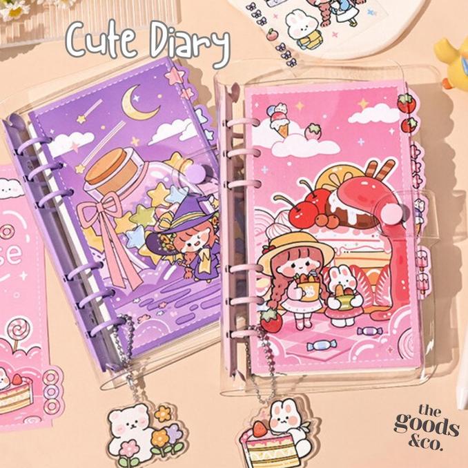 

monggo] Cute Journal Set Korea Style Binder Diary Buku Catatan Harian