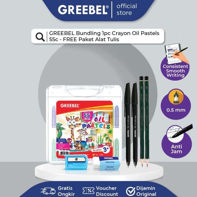 

Ready Greebel Bundling 1Pc Crayon Oil Pastels 55C - Free Paket Alat Tulis Pengiriman Cepat