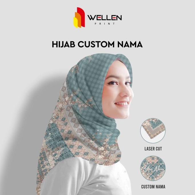 Sale Now Cetak Hijab Scarf Voal Ultrafine Premium / Jilbab Custom Nama Logo Stok Terbatas