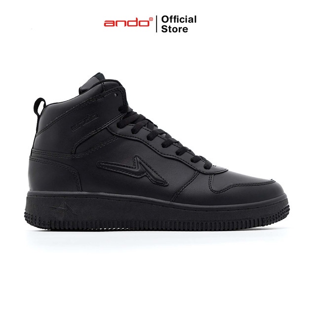 Ando Official Sepatu Sneakers Tricks High Pria Dewasa - Hitam/Hitam