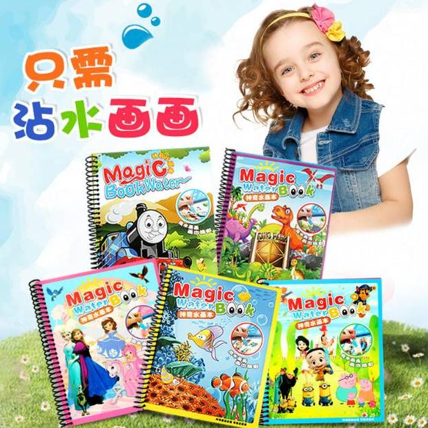 

Terbaru [Store.1234] Magic Water Book / Water Drawing / Buku Mewarnai Anak Magic Pena Air / Best Seller