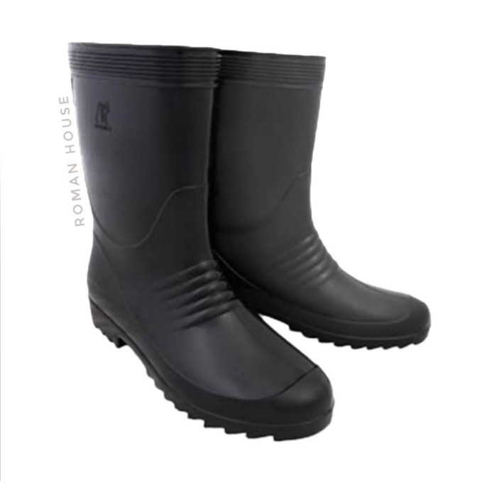 Ready  Sepatu Boot Pendek AP Terra ECO 1 Ap Boots Karet Pendek Hitam Black 1