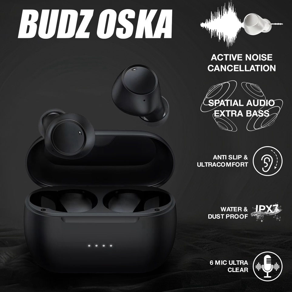 Terlaku. NEW Budz Oska Noise Cancelling Earphone Wireless TWS Bluetooth Headset Gaming Sport Hifi Ap