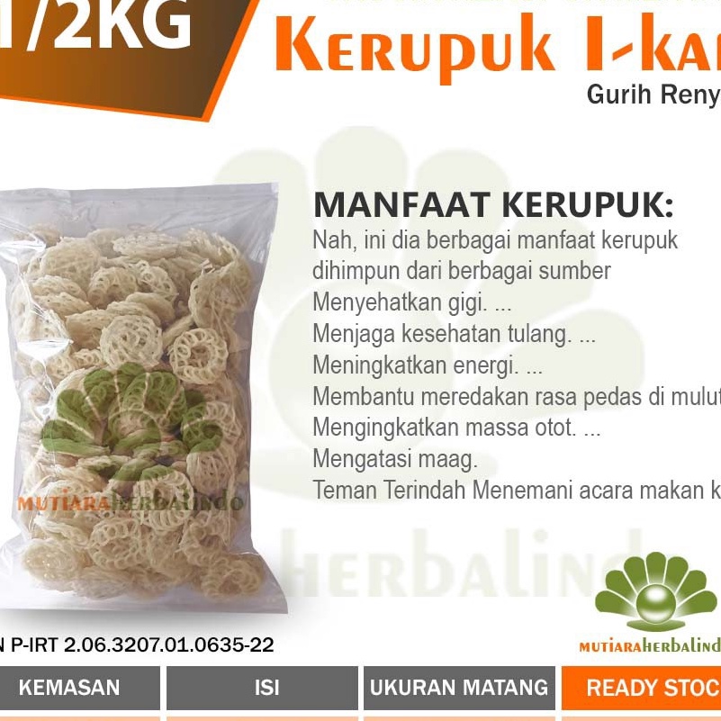 

Best Kerupuk Mentah gurih renyah garing bulat putih merk AS 500gram
