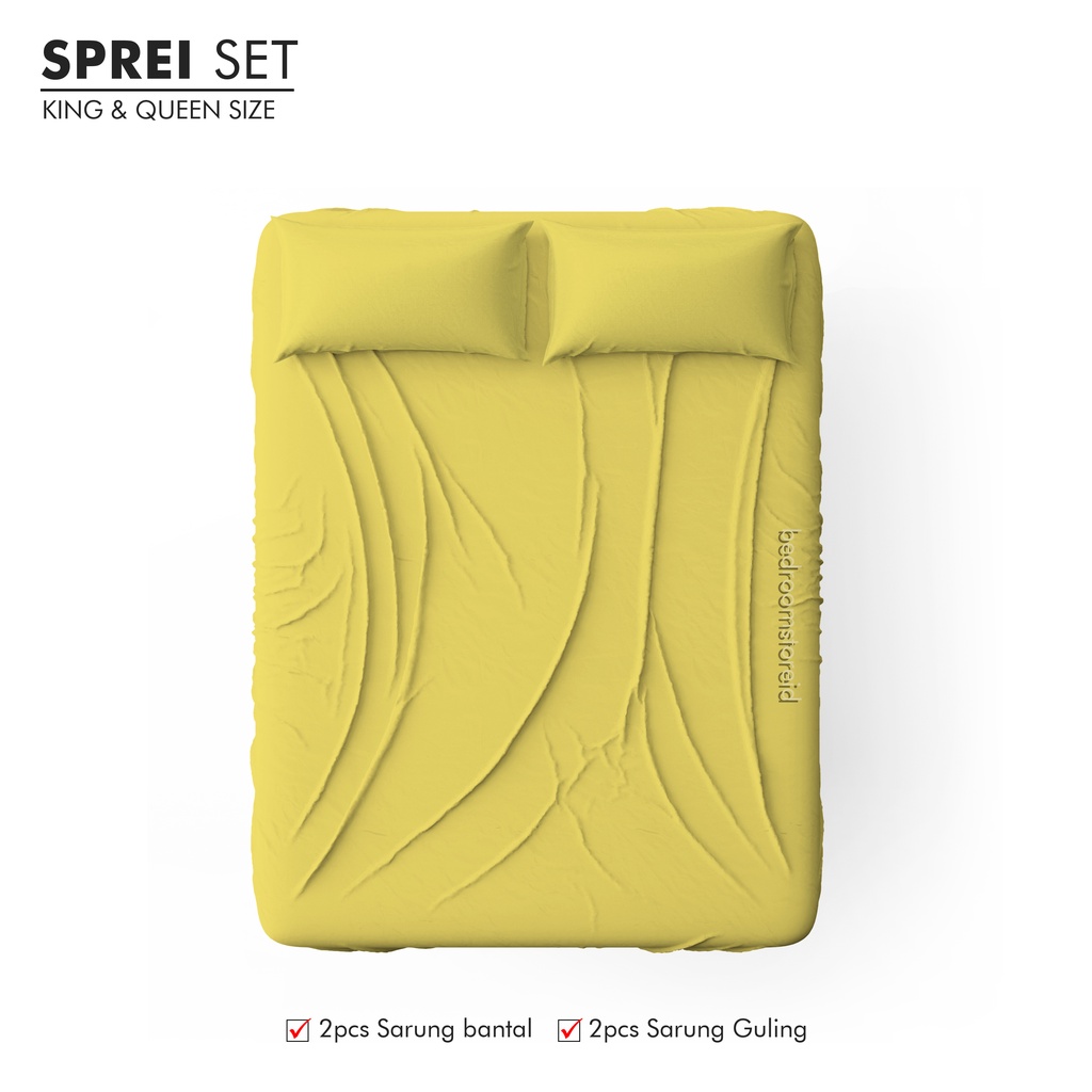 Sprei Aesthetic polos kuning sudah termasuk sarban sargul