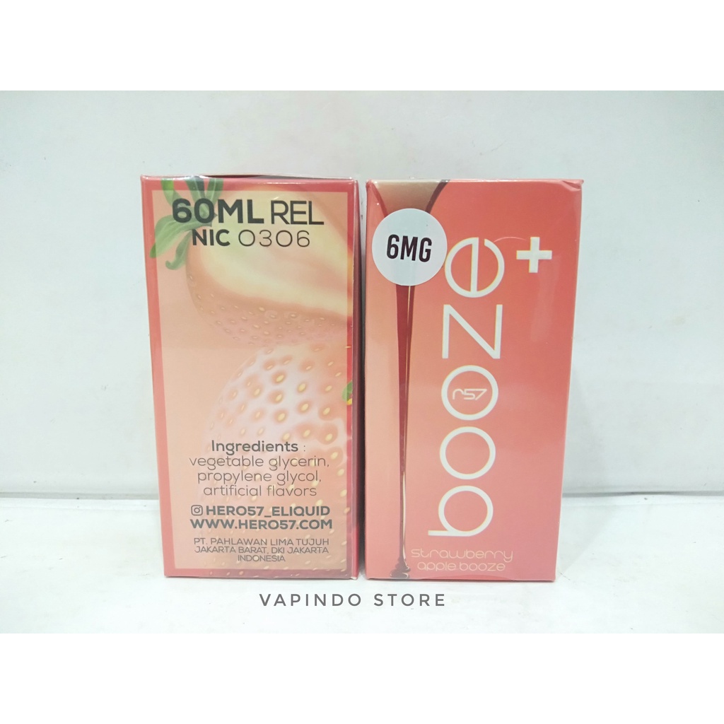 NIC 6MG BOOZE STRAWBERRY APPLE 60ML BY HERO57 X MILDOS BOOZE+
