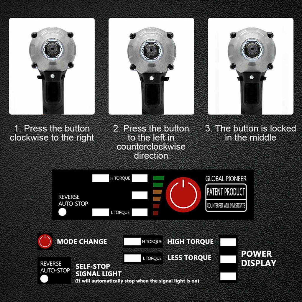 Cordless impact wrench 48V 23000mAh mesin buka tutup baut 48volt impek impak impect wrench