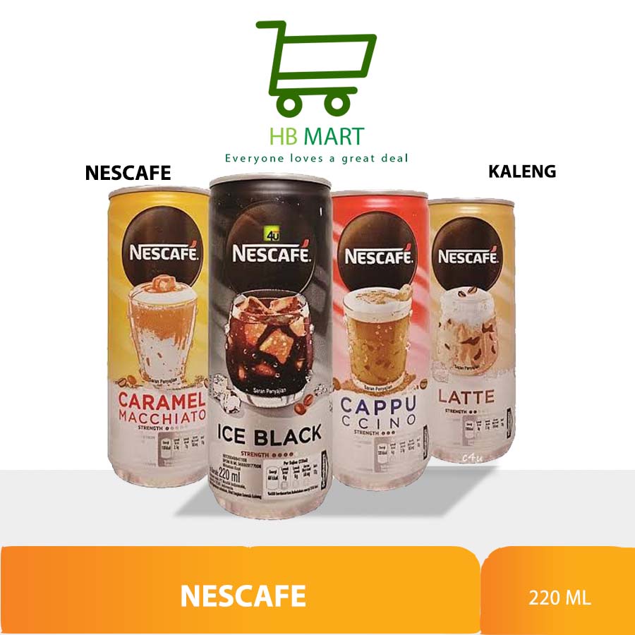 NESCAFE Kaleng Ice Black | Cappuccino | Latte | Caramel Macchiato