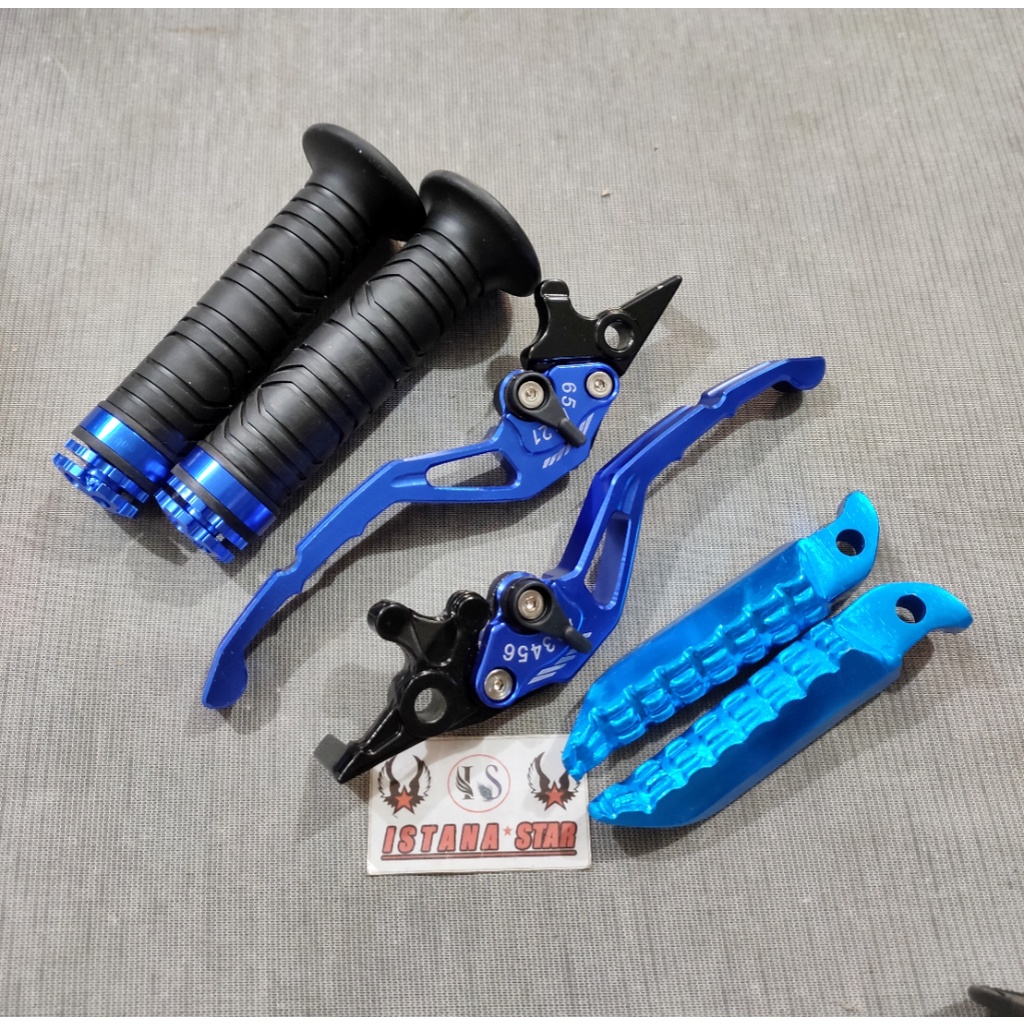 NMAX old/new [3in1] Handle Variasi Stelan full cnc +step belakang+grip ring