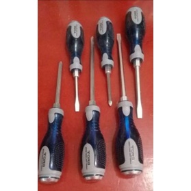 obeng tembus gagang karet 6pcs tora