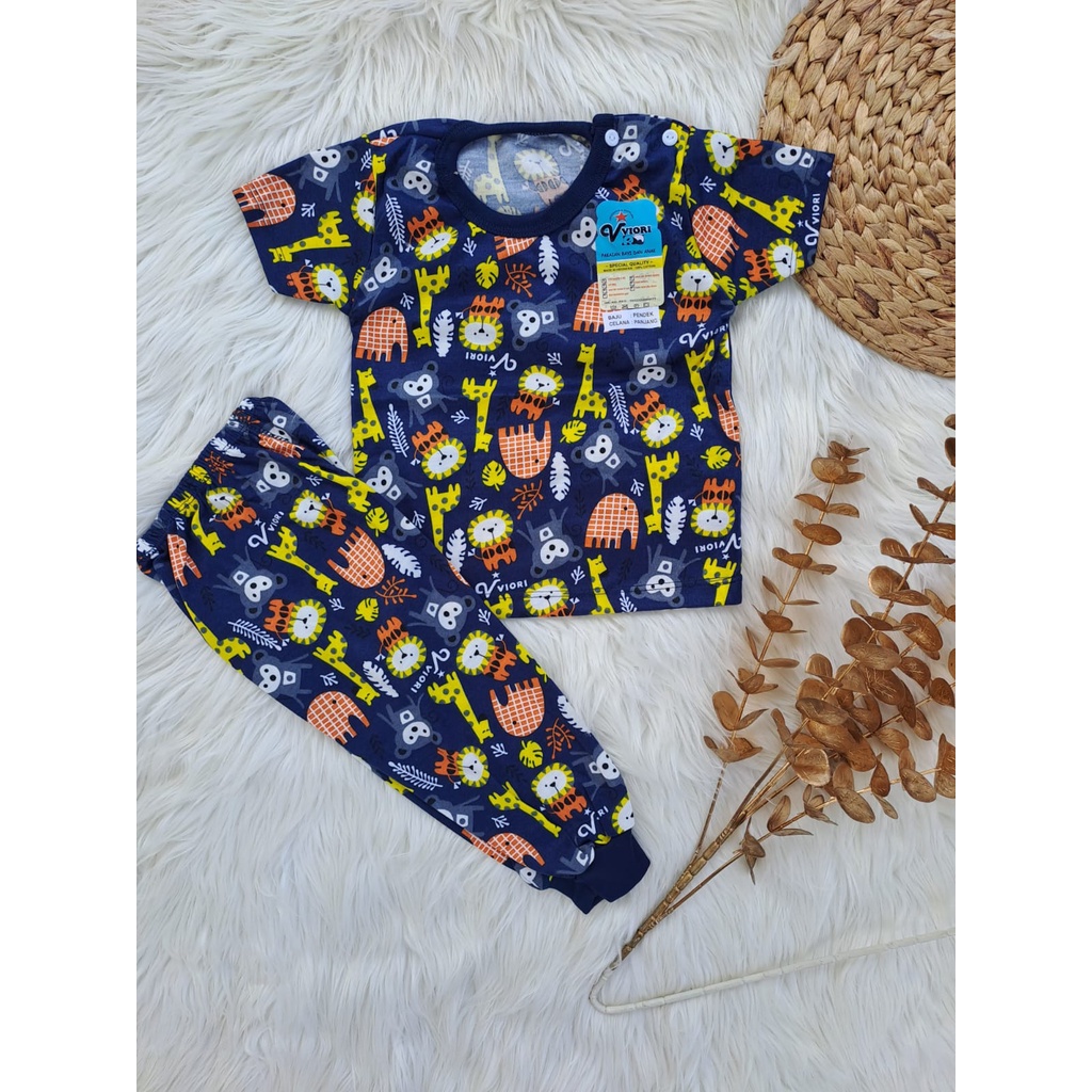 stelan baju bayi laki laki perempuan lucu murah motif printing monkey PENDEK PANJANG celana pampers 3-18 bulan