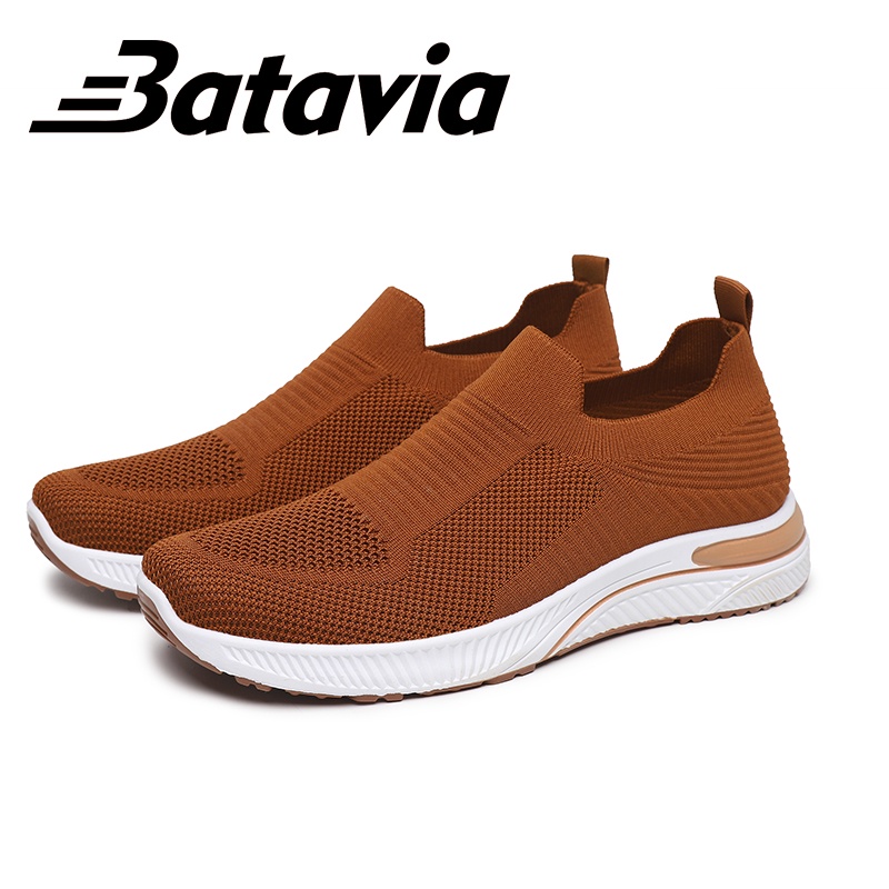 Batavia GROSIR sepatu kanvas pria rajut sepatu pria  sepatu tanpa tali hitam Sepatu Pria Sport men Sneakers sepatu cowo  pria sepatu pria ringan  B20