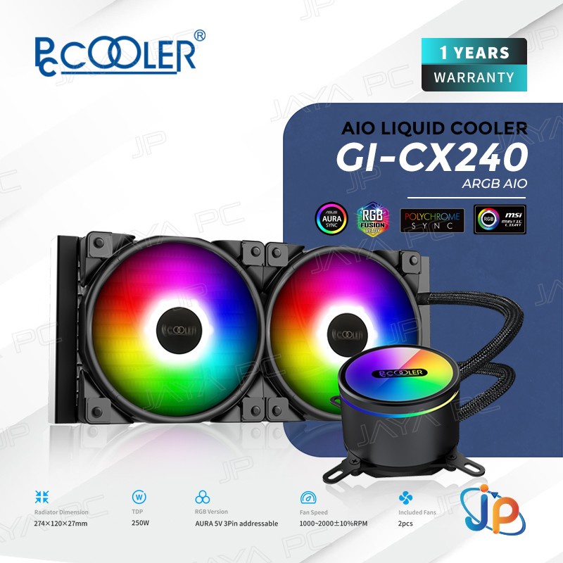 PCCOOLER GI-CX240 ARGB - CPU AIO Cooler Liquid Fan