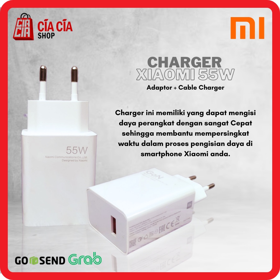 Charger Xiaomi 55W USB Type C Turbo Charge Mi11 Mi 11T Pro Charger Gan zTech Xiaomi 55 Watt