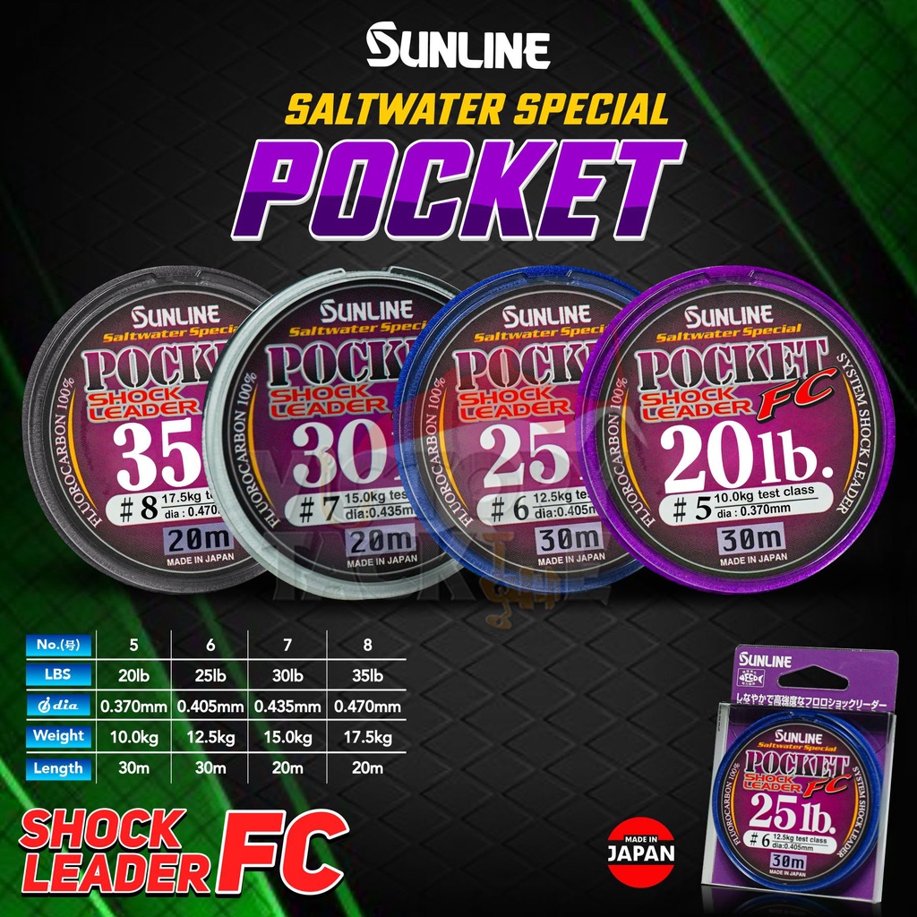 Senar Pancing Benang Leader SUNLINE POCKET SHOCK LEADER FLUOROCARBON