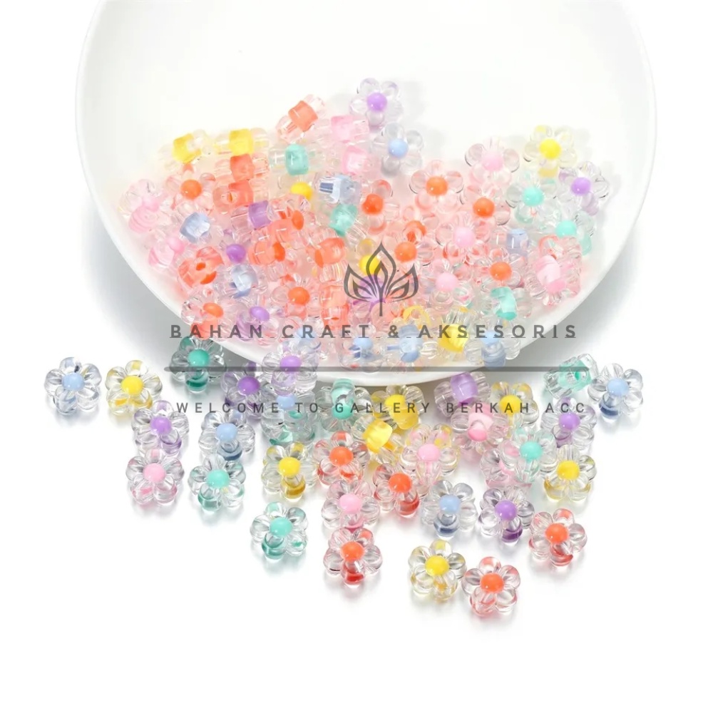 40 pcs Manik Manik Akrilik Clear Bening Manik Manik Bunga Sakura Bahan Craft