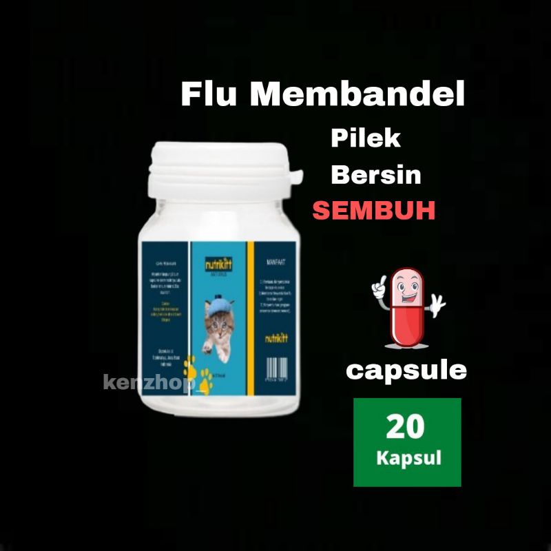 Obat Kucing Anti Virus Nutrikitt ( d2 Capsul ) Flu Berat, Panleu, Calici, Distemper, Mencret, Sariawan,Masalah Pipis, Mulut Berliur