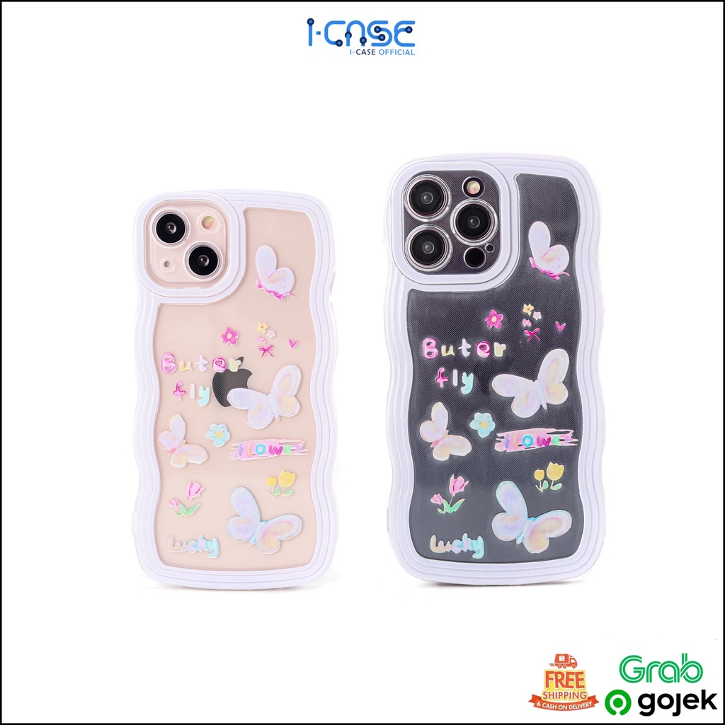 Softcase Purple Butterfly Full Lenscover for iPhone 7 8 PLUS XR X XS Max / 11 Pro Max / 12 Pro Max / 13 Pro Max / 14 Plus Pro Max