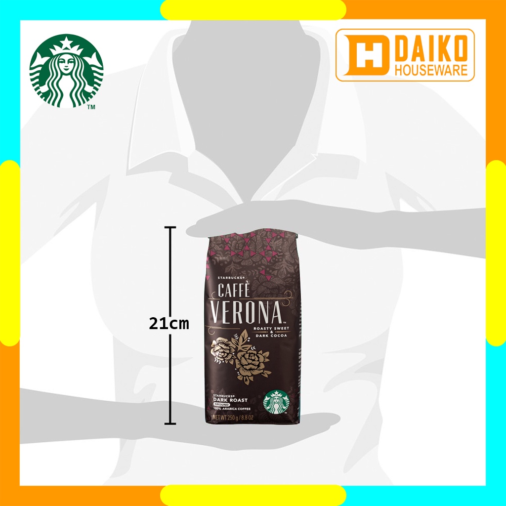 Kopi Starbucks Whole Bean Caffe Verona Dark Roast Coffee Sachet Bag 250g Kopi Biji Panggang