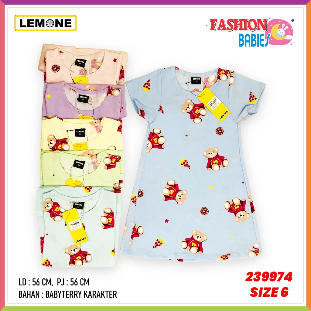 LEMONE KIDS D-701 MOTIF | DRESS ANAK BAHAN BABYTERY