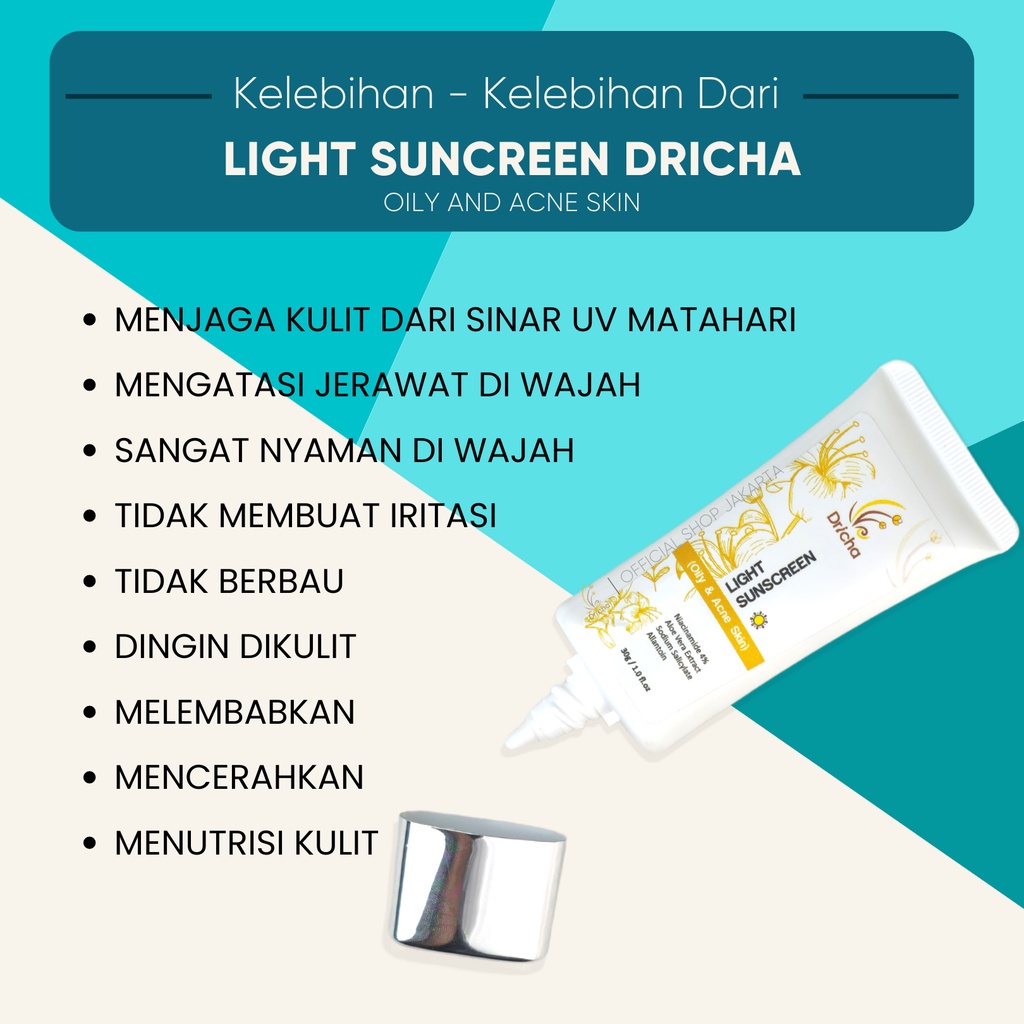 dricha light sunscreen 30grm/harga promo