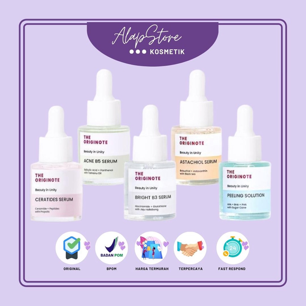 The Originote Serum I Ceratides Serum I Bright B3 Serum I Acne B5 Serum I Astachiol Serumi Peeling Serum