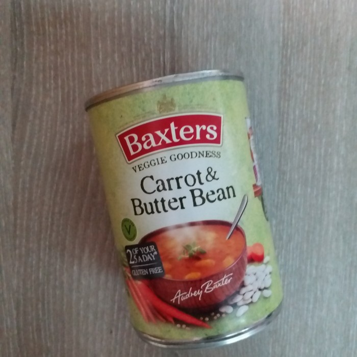 

BAXTERS CARROT BUTTER BEAN LOW FAT VEG SOUP CAMPBELLS UK SINGAPORE