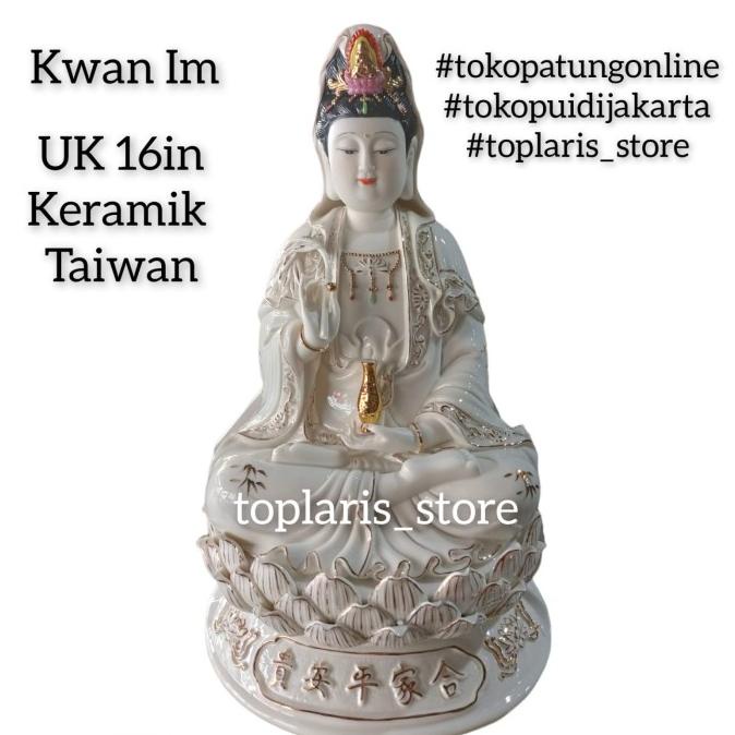 Patung Kwan Im Kramik Taiwan uk 16in 022