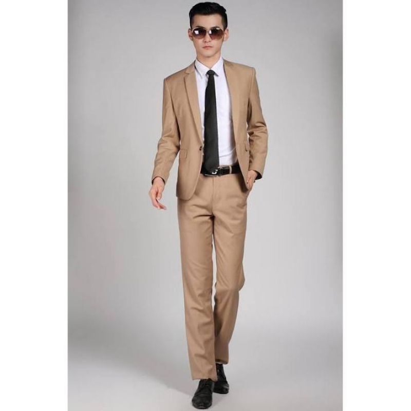 Setelan Jas Blazer Pria Coksu/Coklat