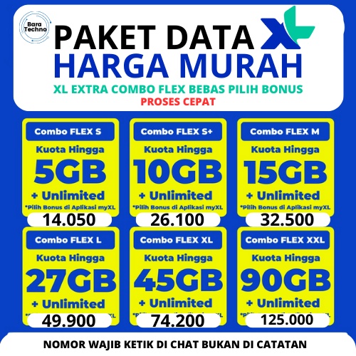 TERMURAH KUOTA XL XTRA COMBO / COMBO VIP + COMBO FLEX PLUS + COMBO LITE / XTRA LITE + COMBO PLUS VIP