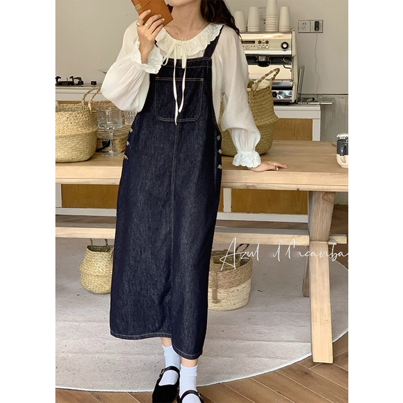 EUNII Rok Import Split Gaun Tali Kekinian Rok Wanita Longdress Oversize Korean Style