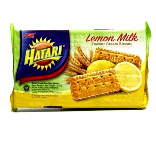 

Hatari Lemon Milk Flavour Cream Biscuit 190gr / ASWFoods Biskuit Susu