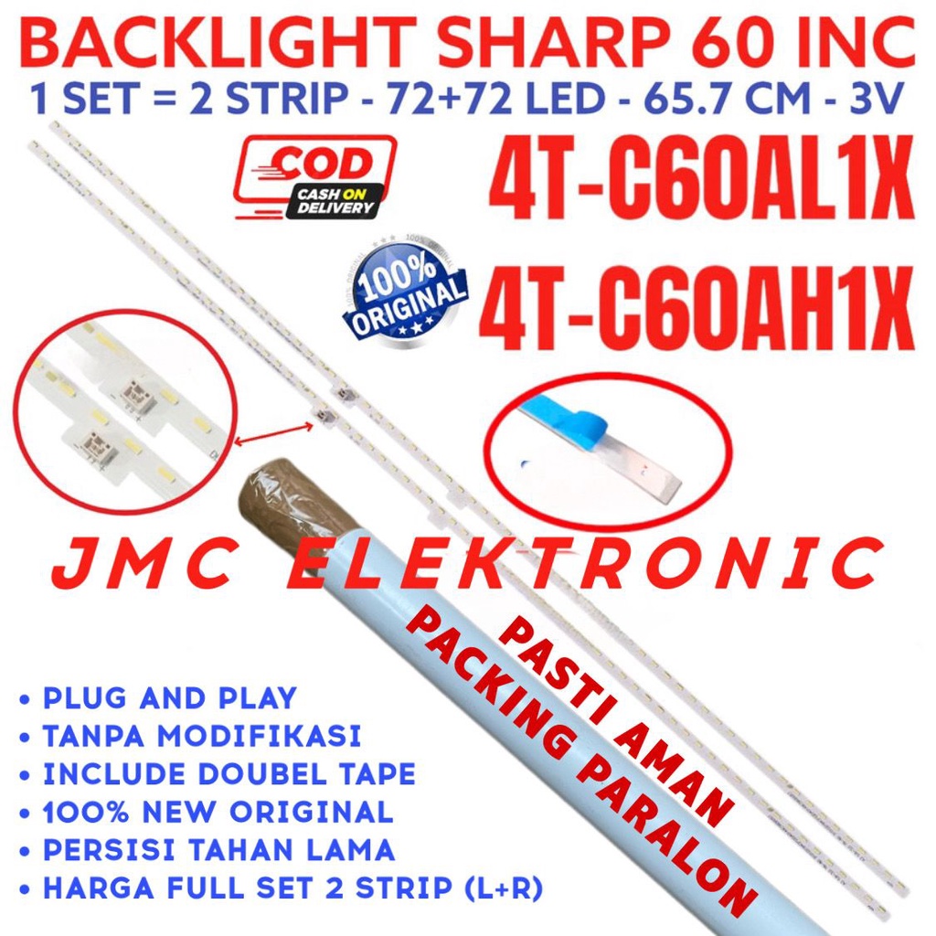 BACKLIGHT TV LED SHARP 60 INC 4T-C60AL1X 4T-C60AH1X 4T-C60BK1X 4TC60AL1X 4TC60AH1X 4TC60BK1X LAMPU BL SMD STRIP STRIPS C60AL1X C60AH1X LAMPU LED