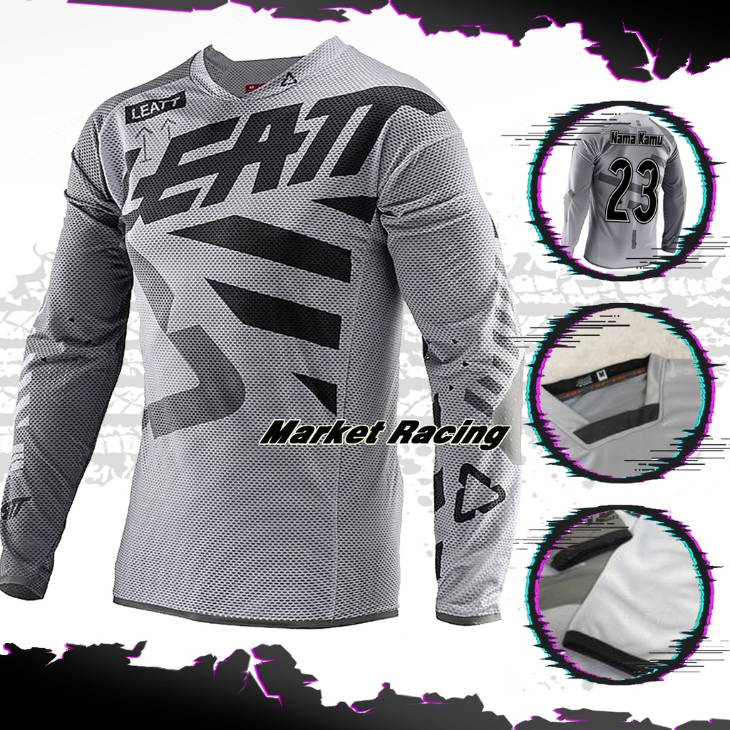 Tshirt Kaos Baju abu hitam grey black (Baju Saja) Trail Jersey Motor Motocross Cross Adventure traba