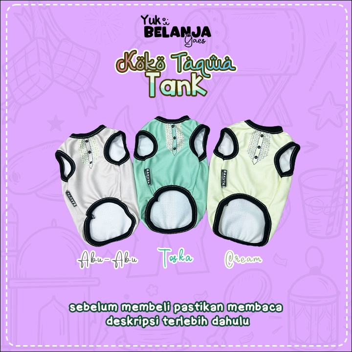 Baju Kucing Bahan Poliester Koko Taqwa Tank Series Edisi Lebaran Terlucu Baju Kucing anjing kelinci Lucu murah Size XS-XL / Yuk Belanja Gaes!