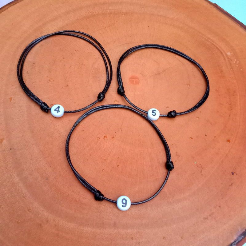 [UC] GELANG BULAT PUTIH ANGKA / GELANG TALI KOREA