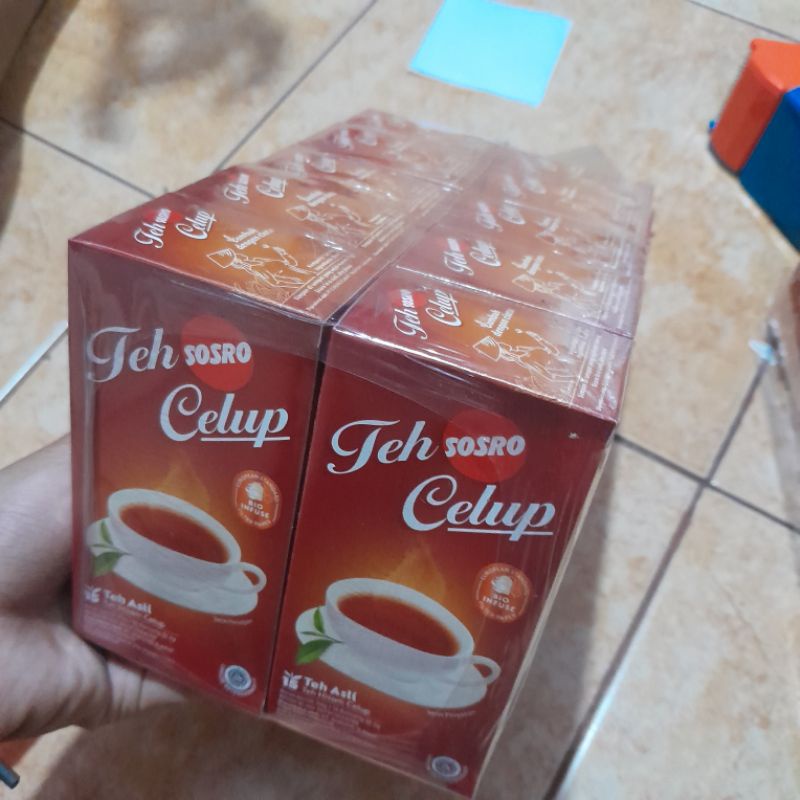 

10 kotak Teh Celup Sosro isi 15 kantong celup