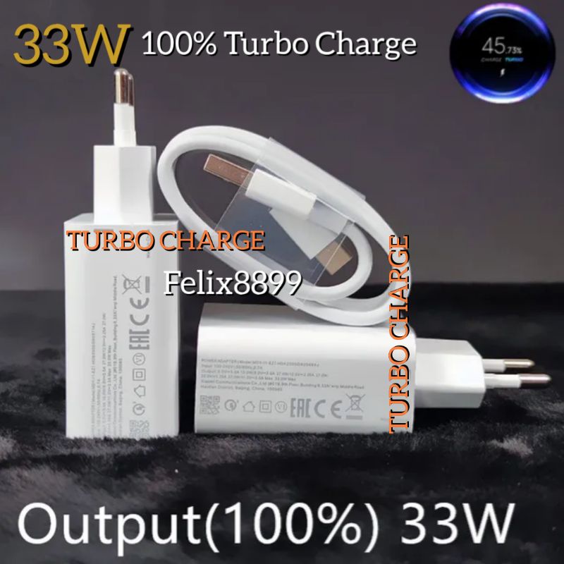 Charger 33W 100% Turbo Charger Desimal aktif