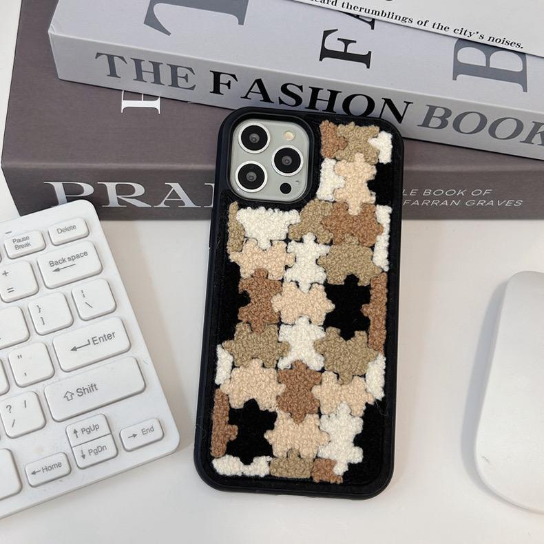 YUMMY CAKE PUZZLE WOOL KNIT CASE BACK SOFT BLUDRU CASE IPHONE 14PROMAX 14PRO 14 13 PROMAX 13 PRO 13 12 PROMAX 12 PRO 12 11 PROMAX 11 XSMAX XR X XS