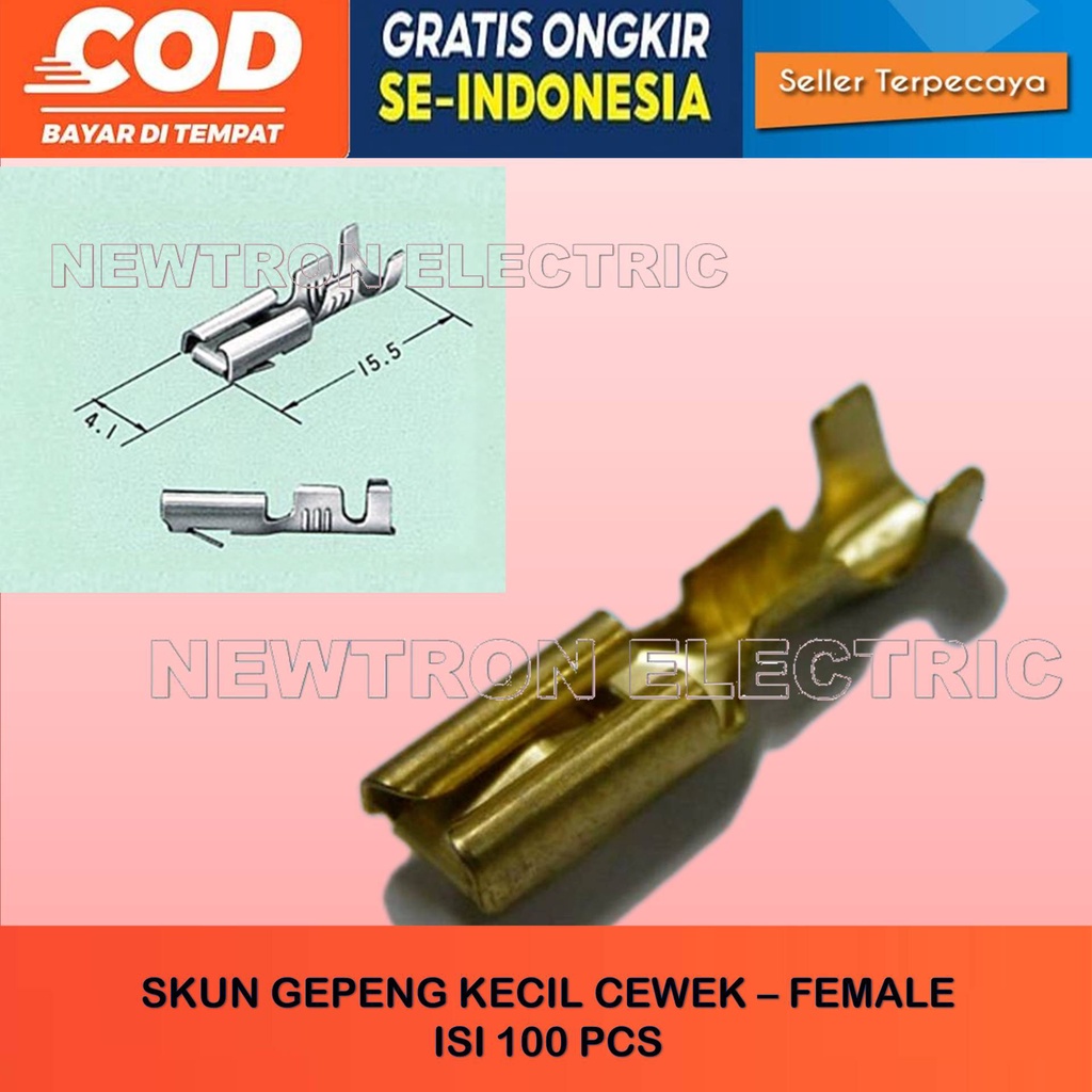 SKUN SOKET GEPENG KECIL FEMALE SKUN KABEL SOKET GEPENG KECIL