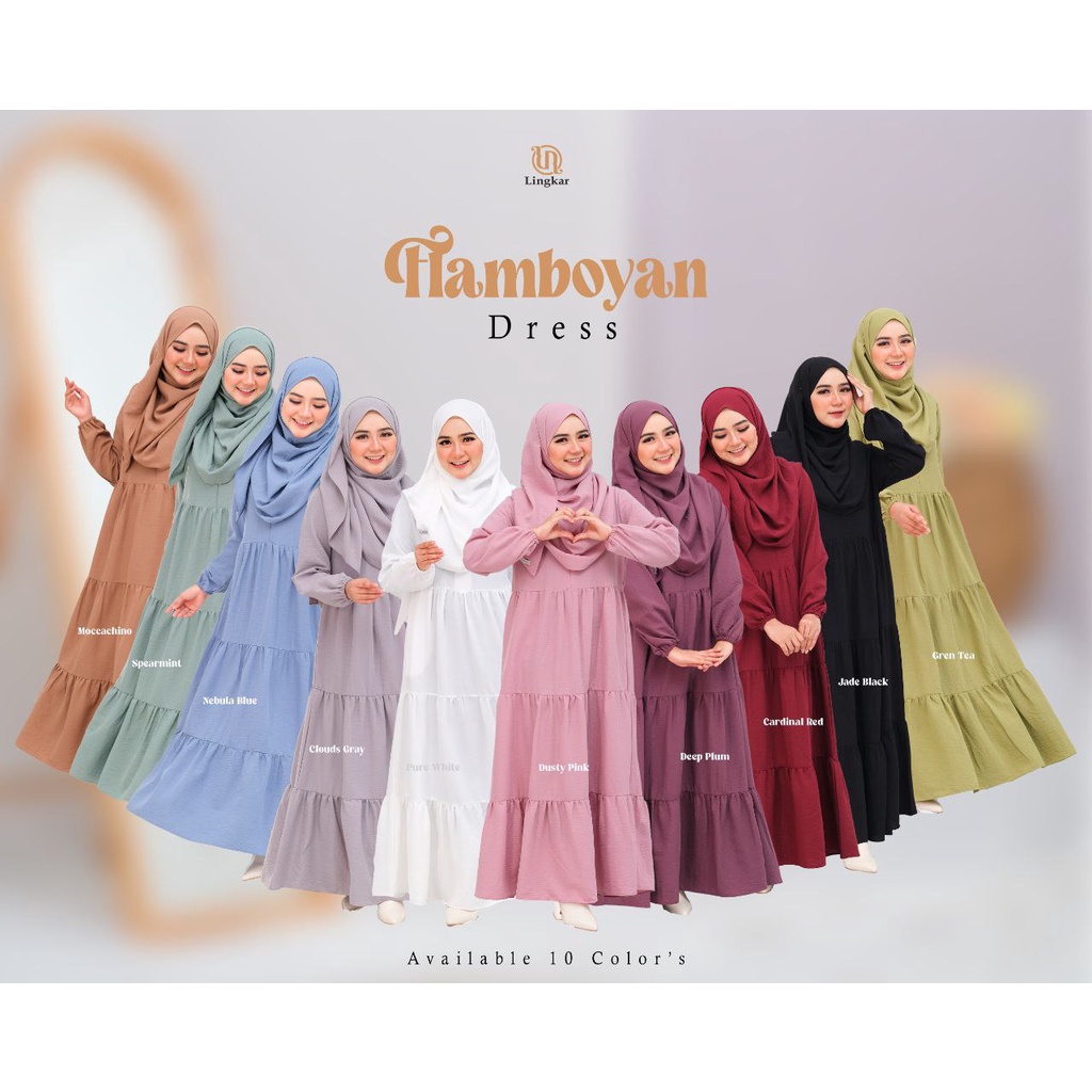 Flamboyan Dress By Lingkar Set Pashmina