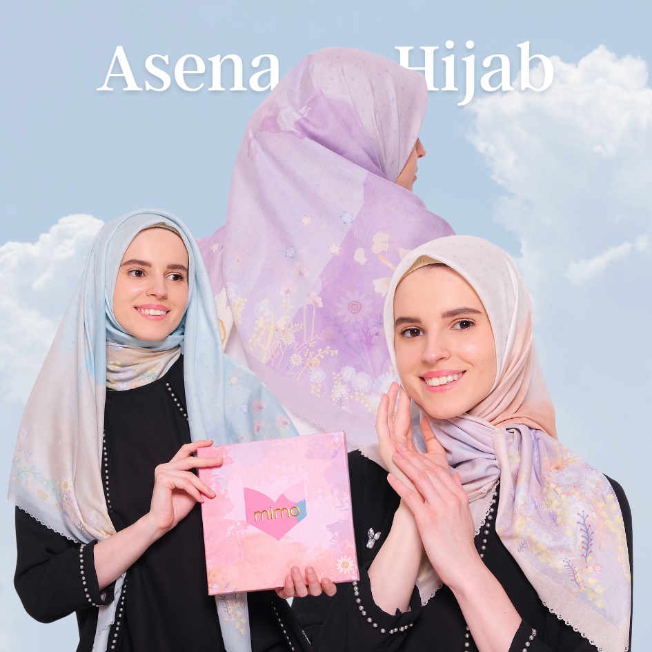 Premium Hijab Series by Mimo Label -  Hijab Printing Segi Empat Scarf