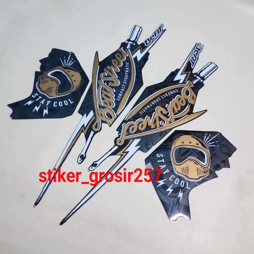 STIKER STRIPING & LIS BODY MOTOR BEAT STREET TAHUN 2018 HITAM