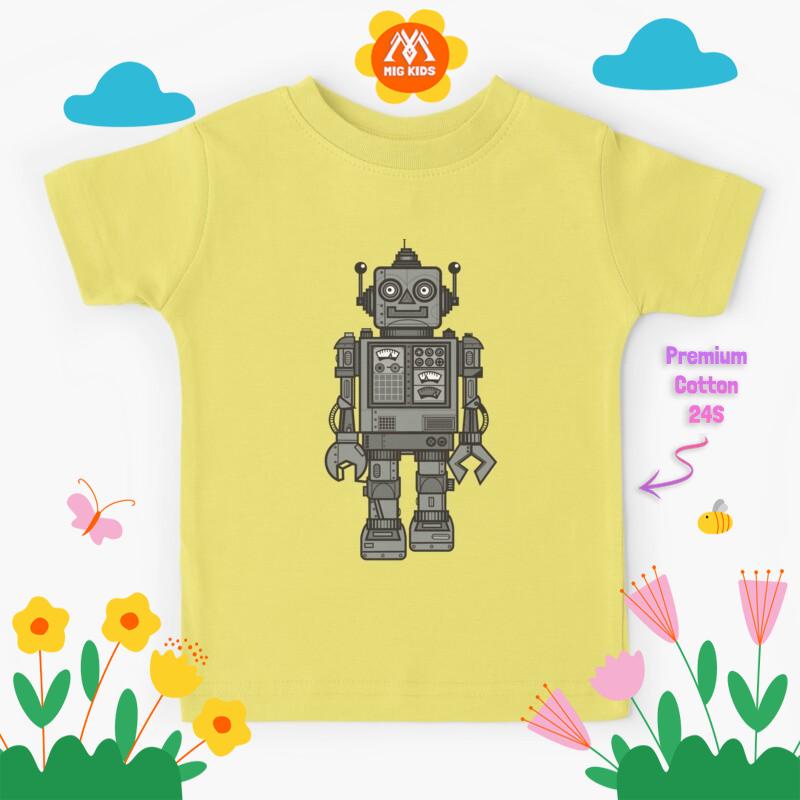 Baju Kaos Anak Vintage Robot