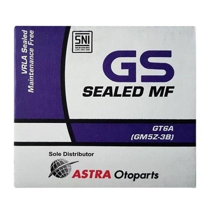 Accu/Aki Motor Kering Gs Astra Original Gt6A Untuk Mio Sporty, Jupiter Debezzz