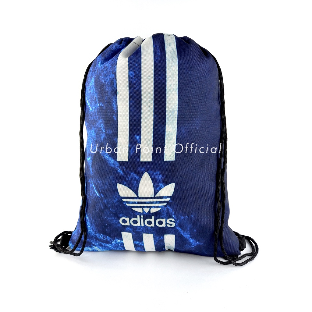 Tas Serut Pria Gymsack Adds Blue String Bag Sepatu Futsal Multifungsi