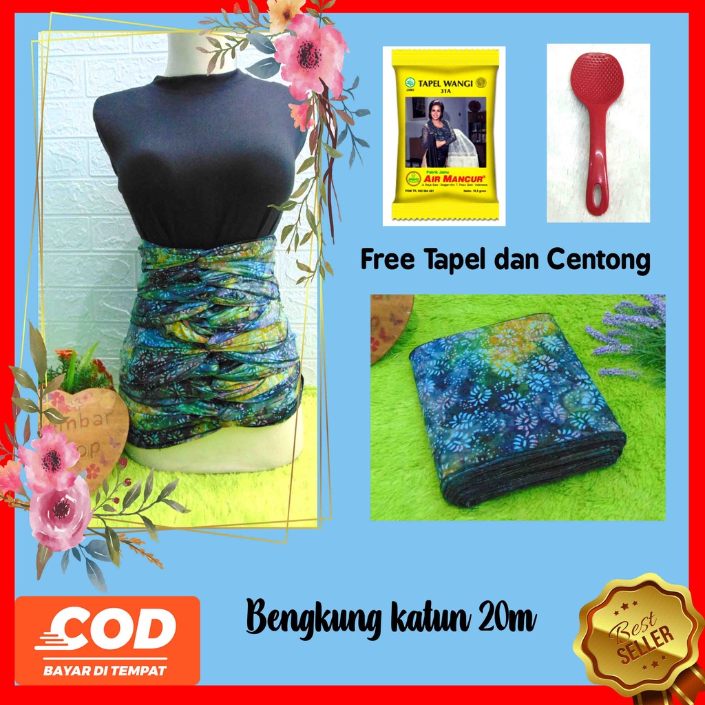 FREE CENTONG TAPEL Bengkung Andien Belly Binding Motif Katun Aneka Motif 20 M