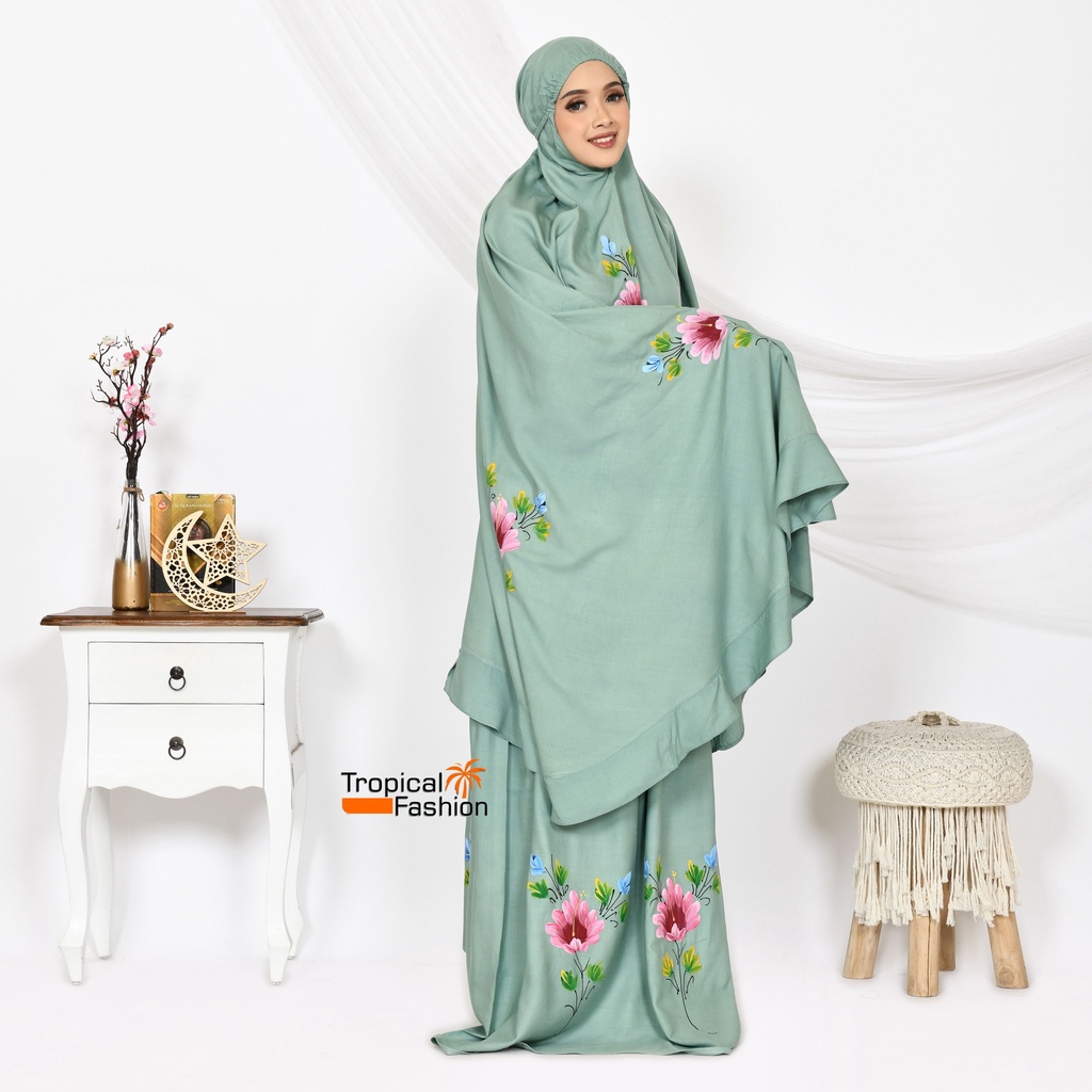 Mukena Bali Lukis Bahan Rayon Premium Untuk Remaja Dan Dewasa Termurah Kekinian